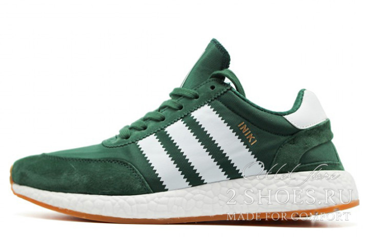 Кроссовки ADIDAS Iniki Runner Base Green Ftwr White Gum CQ2492 зеленые