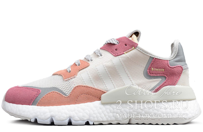 Кроссовки Adidas Nite Jogger Raw White Trace Pink DA8666 белые, розовые