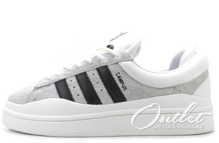 Кроссовки Adidas Campus Bad Bunny White Grey Black  серые