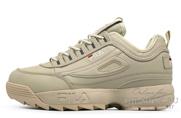 Кроссовки Fila Disruptor 2 Winter Begie  бежевые, кожаные
