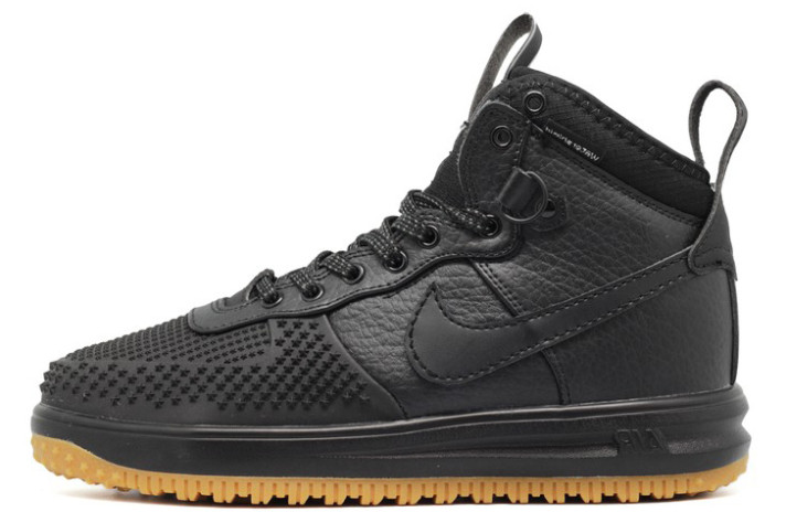 Кроссовки Nike Lunar Force 1 DUCKBOOT Anthracite Black 805899-003 черные, кожаные