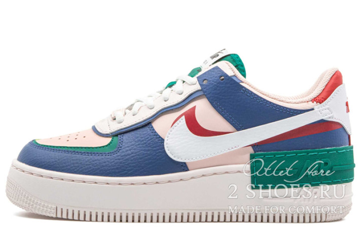 Кроссовки Nike Air Force 1 Low Shadow Lavender Mist CI0919-400 разноцветные, кожаные