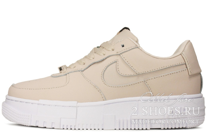 Кроссовки Nike Air Force 1 Pixel Particle Beige CK6649-200 бежевые, кожаные