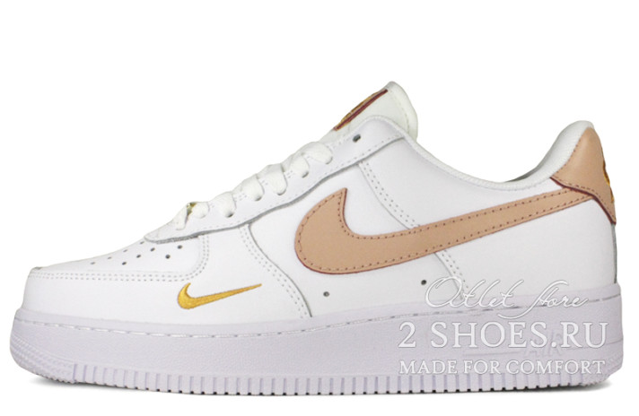 Кроссовки Nike Air Force 1 Low White Rust Pink CZ0270-103 белые, кожаные