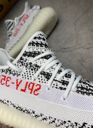 Кроссовки Adidas Yeezy Boost SPLY 350 V2 Zebra живое фото 3