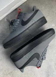 Кроссовки Nike Air Force 1 Low Anthracite Black University Red живое фото 1
