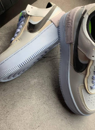 Кроссовки Nike Air Force 1 Shadow Platinum Blue Smoke Grey живое фото 4