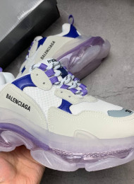 Кроссовки Balenciaga Triple S Clear Sole Grey Blue живое фото 3