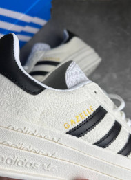 Кроссовки Adidas Gazelle Bold White Black живое фото 4