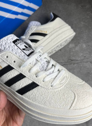 Кроссовки Adidas Gazelle Bold White Black живое фото 3