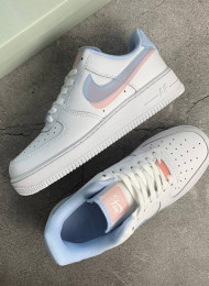 Кроссовки Nike Air Force 1 Low Double Swoosh Light Armory Blue живое фото 2
